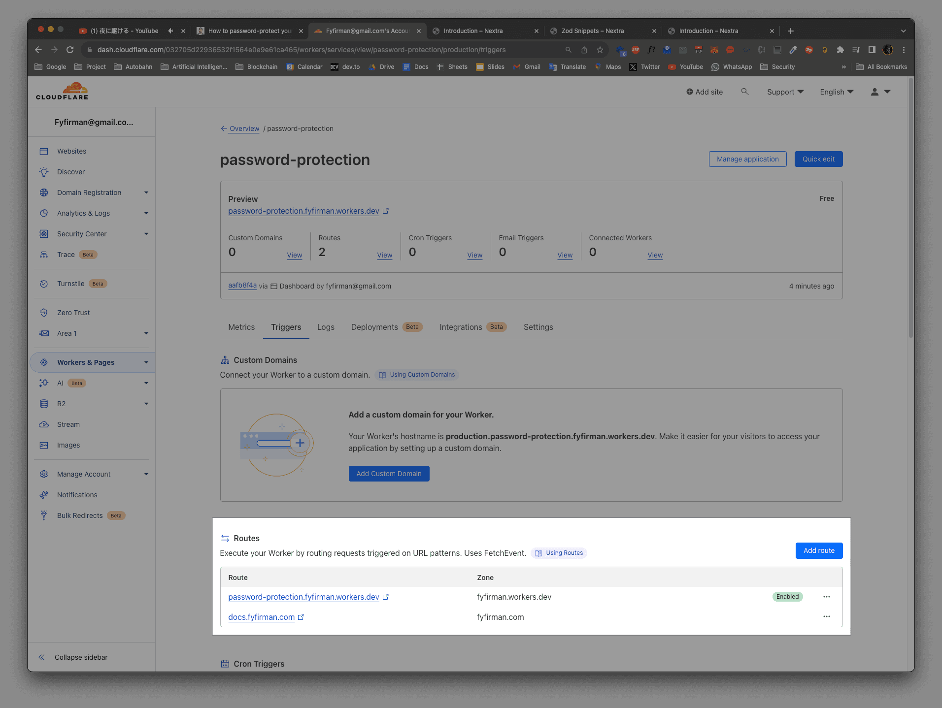 Adding route to workers